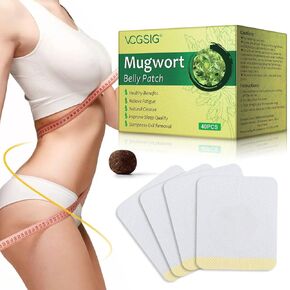 Mugwort Belly Patch,40Pcs Natural Wormwood Essence Pills and Belly Sticker Mugwort Navel Sticker Natural Cleanse Dampness Moxa Hot Moxibustion Navel Wormwood Sticker