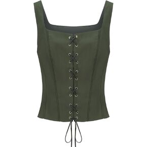 Nihoncos Womens Pirate Renaissance Tank Top Medieval Corset Corset Slim Strap Vest Van