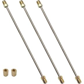3pcs 3/16 "مجموعة خط الفرامل مع تركيبات ، 16" خط الفرامل الطويل من الفولاذ المقاوم للصدأ مع نهايات مزدوجة مقلوبة ، مجموعة إصلاح خط الفرامل مرنة مع نقابات الأنبوب القياسية (16 بوصة)
