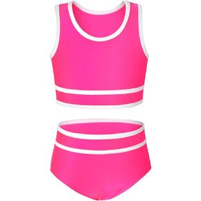 YOUNGER TREE Girls Swimsuit Sleeveless Tankini 2 Piece Bikini Sets Beach Sport Bathing Suit for Toddler Kids Girl