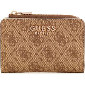 GUESS Laurel Zip Around Card Case, Latte Logo