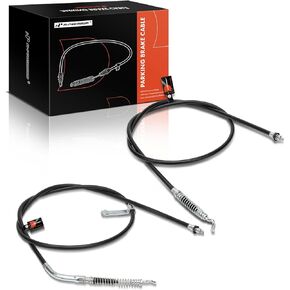 A-Premium Rear Driver and Passenger Side Parking Brake Cable Assembly Compatible with Ford Models: F-250 Super Duty, F-350 Super Duty, 2000-2004, 2-PC Set - Replace# YC3Z2A635BB