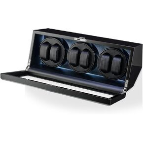 Timecube Watch Winder لـ 6 ساعات أوتوماتيكية مع ضوء LED و 15 برنامج متعرج
