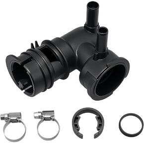 Engine Radiator Filler Neck Upper Radiator Coolant Filler Neck Pipe with Clamps Compatible with Toyota Sienna 2007-2010, Lexus RX350 2007-2009 Replace #: 16431-31490