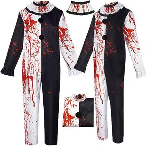 زي Cosplay Cosplay Clown Bemsuit الزي bodysuit كامل مجموعة الهالوين رجال