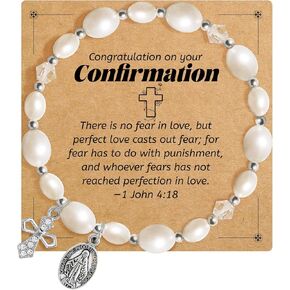 BAYLAY First Communion Baptism Confirmation Gifts for Girls - Cross Bracelet for Teen Girls First Communion Baptism Confirmation Bracelet Gifts for Girls