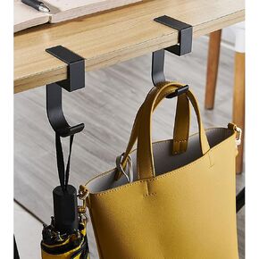 2PCS Purse Hook for Table, Heavy Duty Handbag Hanger for Desk, High-Strength Alloy Desk Hook for Bags, Umbrellas, Keys, Headphone (Black)