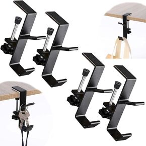 Adjustable Heavy Duty Bag Hook for Table, Desk & Shelf - Clamp-On Purse Hanger Organizer with No Drilling, Perfect for Hanging Purses, Handbags, Backpacks & Accessories