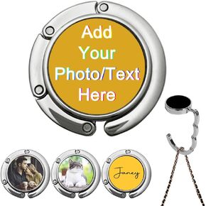 ربط حقيبة مخصصة للجدول شماعات حقيبة يد شخصية تصميم خاص بك مع اسم شعار الصورة مخصص السنانير هدية قابلة للطي للنساء صديق ، 1 كمبيوتر ، أسود فارغ