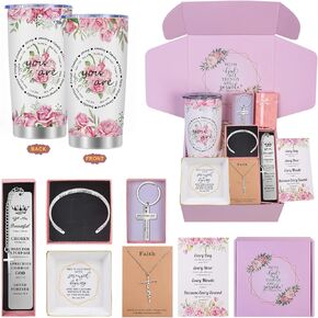Christian Gifts for Women, Inspirational Religious Gifts for Women,7pcs Christian Gift Basket for Mom, Faith-Based Birthday for,Sister, Friends, Female, Wife, or Coworker