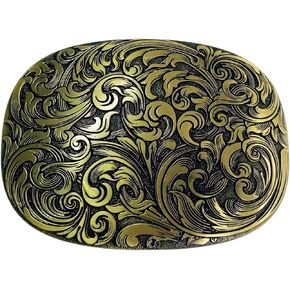 Belt Buckles Men Engraved Floral Belt Buckle for Men & Women Vintage Western Belt Buckle for Cowboy Cowgirl