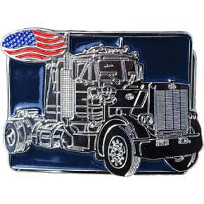 Belt Buckle Men Peterbilt Trucker with US Flag