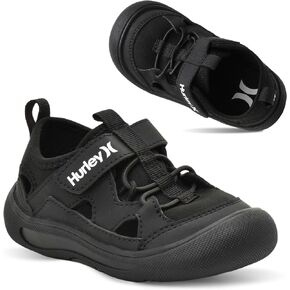 Hurley Kid's Toddlers Water Shoes, Extra Strength Outsole Water Shoes for Boys and Girls, Lightweight Closed Toe Sandals, Beach Shoes with Adjustable Upper-for Outdoors, Water Play and Pool Dylan