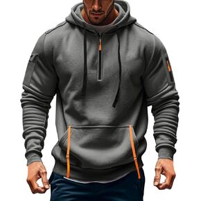 هوديس التكتيكية للرجال Quater zip up pullover sweatshirt slother shatual mens hoodies مع جيوب