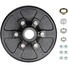 Youxmoto 6 on 5.5" Bolt Circle Trailer Hub Brake Drum, for 5200 Lbs Trailer, Rvs, Semi Truck Axles