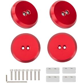 Corvette Jack Pucks Billet Aluminum Lifting Puck Floor Jack Pad Adapter Compatible with 1997-2023 Corvette C5 C6 C7 C8/ 944 964 993 996 997 911 Boxster Cayman - 4 Pack Red