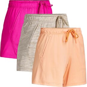 Womens Dry Fit Athletic Shorts 3 Pack Women's Workout Gym Short ، شاطئ Lounge Short للنساء