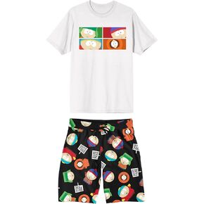 Bioworld South Park Main Character Grid Men's 2-Pack T-shirt & Lounge Short Sleep Set