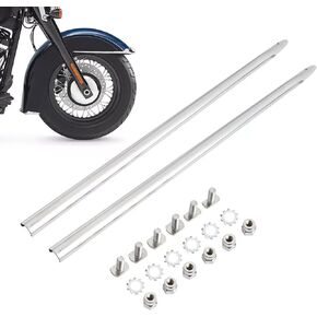 Harley Front Fender Spear Trim Kit ، الفولاذ المقاوم للصدأ ، والفضة ، لجولة Electra Glide Road King Ultra Classic Street Glide 1982-2013 ، Heritage Softail 1986-Up