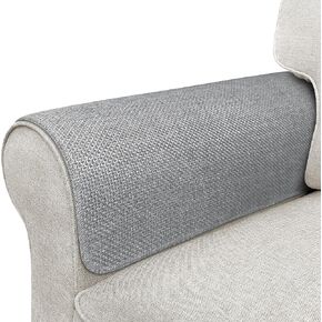 Couch Arm Covers, Waterproof Armrest Cover for Sofa, Armchair, Loveseat, Non-Slip Recliner Arm Covers, Sofa Headrest Covers, Arm Chair Covers Set of 2 (Gray, 24"×20")