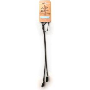 Round Leather Eyeglass Retainer in Black