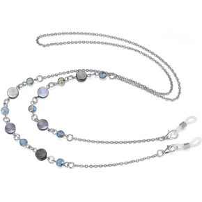 PINKPIN 2pcs Eyeglass Chain Strap Holders Around Neck for Women, Stylish Eye Glasses Sunglasses Mask Necklace Lanyard Chain Gold and Silver