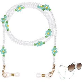 uxcell Flower Eyeglass Chains for Women, Crystal Eyeglass Holder Chains Adjustable Sunglasses Lanyards Holder for Glass in Kuwait