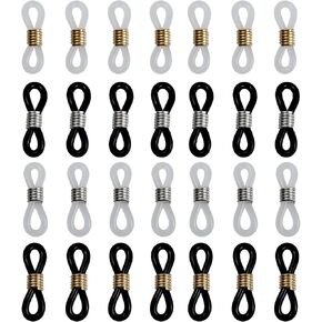 pson 100PCS 0.78Inch Eyeglass Chain Connectors, Non-Slip Silicone Eyeglass Strap Holders Chain Loops for Sunglasses, Reading Glasses Cord, Necklace Chain