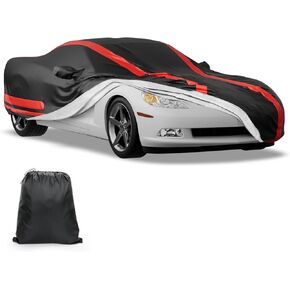 JOYTUTUS Car Cover Compatible with 2005-2013 Corvette C6 Stingray/Z06/Z51, Soft Cotton Inner Waterproof All Weather Indoor Outdoor Car Cover