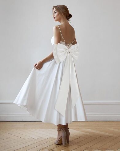 Bencailor Big Satin Bow Large Detachable Bow Train for Dress 17.72" Wide Waist Sash Belt Bride Formal Wedding Dress in Kuwait