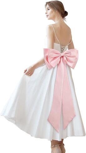 Bencailor Big Satin Bow Large Detachable Bow Train for Dress 17.72" Wide Waist Sash Belt Bride Formal Wedding Dress in Kuwait