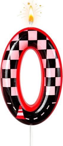 Black and White Plaid Digital Birthday Candles, Racing Theme Party Cake Decoration, Suitable for Lightning McQueen Cars Theme (3) in Saudi Arabia