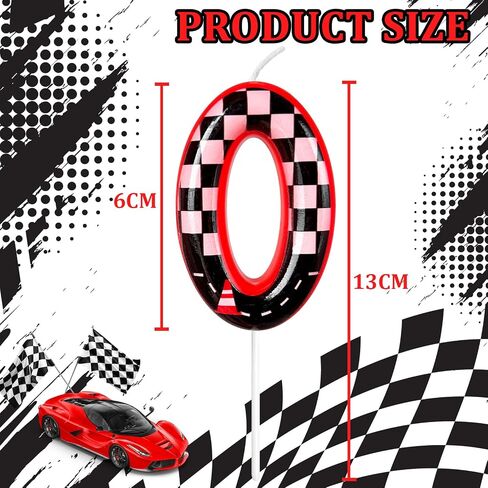 Black and White Plaid Digital Birthday Candles, Racing Theme Party Cake Decoration, Suitable for Lightning McQueen Cars Theme (3) in Saudi Arabia