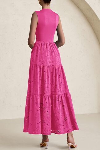 Prettygarden الفساتين الصيفية للنساء 2025 العيينة العيينة غير أكيمة زفاف ضيف Maxi فستان دبابة أعلى sundress مع جيوب in Kuwait