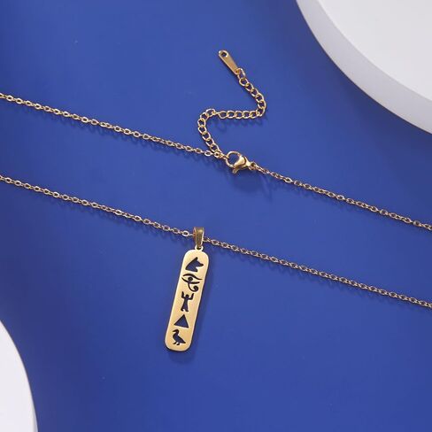 قلادة قلادة Cartoche Eueavan للنساء عين من Horus/Ankh Cross Netlace Cartouche اسم قلادة هيروغليفية هدايا مجوهرات مصرية قديمة in Saudi Arabia