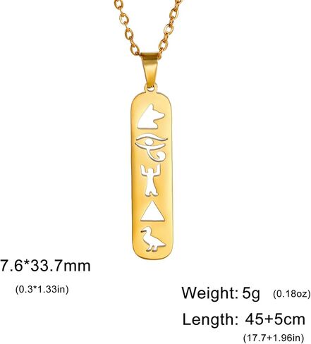 قلادة قلادة Cartoche Eueavan للنساء عين من Horus/Ankh Cross Netlace Cartouche اسم قلادة هيروغليفية هدايا مجوهرات مصرية قديمة in Saudi Arabia