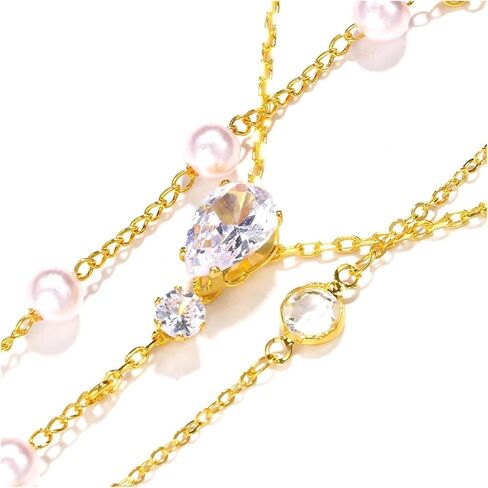 Bride Backless Rhinestone Waterdrop Body Chain Belly Waist Necklace in Saudi Arabia
