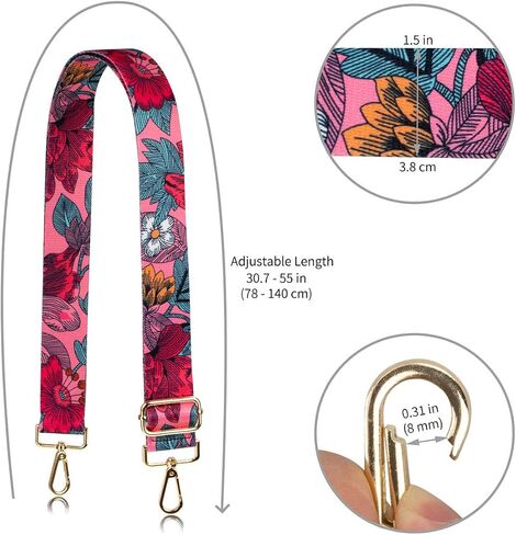أحزمة محفظة زهرة Allzedream استبدال أكياس الكتف Crossbody قابلة للتعديل (أحمر) in Kuwait