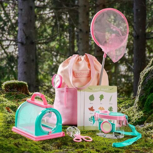 مجموعة أدوات المستكشف للأطفال من روبوتتايم، مجموعة أدوات التقاط الحشرات للأطفال، مجموعة الاستكشاف في الهواء الطلق معدات التخييم للأطفال في الهواء الطلق ألعاب المغامرات هدية للأولاد والبنات من عمر 3 إلى 12 عامًا in Kuwait