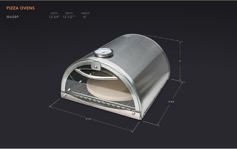 مونت البي فرن صنع بيتزا غاز محمول من الستانلس ستيل يوضع على سطح الطاولة من مابز-اس اس اس - يتضمن حجر البيتزا in Kuwait