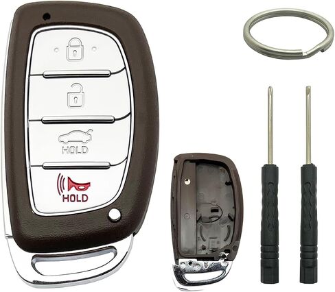 استبدال حالة Smart Key FOB Shell لـ Hyundai Tucson Sonata Elantra 2015 2016 2017 2018 2019 2020 2021 Ceyless Entry Car Care (مع حامل البطارية) in Kuwait