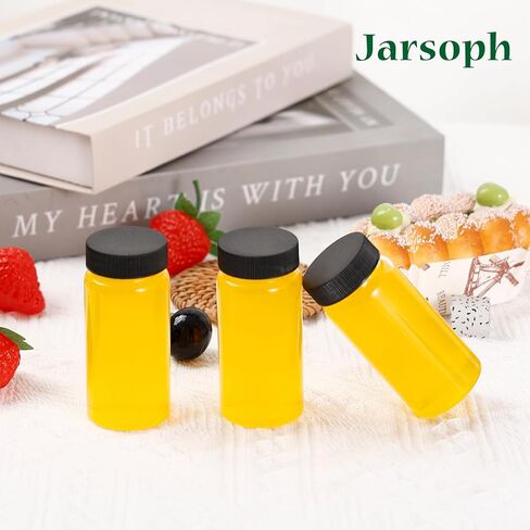 2oz Clear Glass Bottle with Lids, 60ml Small Glass Jar, Leakproof Mini Travel Bottles, Decorative Bottles Set for Juice, Wellness, Spices, 8 Pack in Kuwait