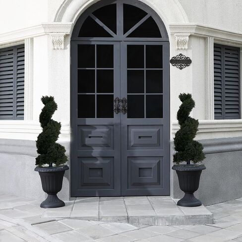32" Artificial Boxwood Bush Spiral Topiary Tree UV Resistance Rated with Spike. Easy to Push in The Ground.Plant Looks Great in a Planter Anywhere. Indoor/Outdoor Decor 2 Pack in Saudi Arabia