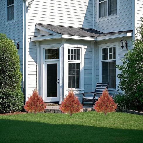 Artificial Topiary Trees with Ground Spike Two 24" Tall UV Resistant Faux Shrubs Fake Plant Artificial Bushes for Indoor Outdoor Front Porch Garden in Saudi Arabia
