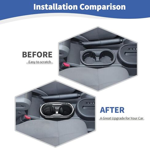 RT-TCZ for Wrangler JK Cup Holder Trim Cover, Carbon Fiber Interior Accessories for Jeep Wrangler JK JKU 2007 2008 2009 2010 in Saudi Arabia