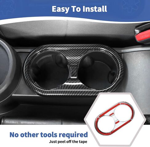 RT-TCZ for Wrangler JK Cup Holder Trim Cover, Carbon Fiber Interior Accessories for Jeep Wrangler JK JKU 2007 2008 2009 2010 in Saudi Arabia