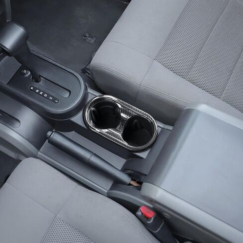 RT-TCZ for Wrangler JK Cup Holder Trim Cover, Carbon Fiber Interior Accessories for Jeep Wrangler JK JKU 2007 2008 2009 2010 in Saudi Arabia
