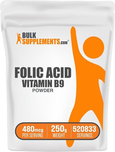 plksupplements.com مسحوق حمض الفوليك - فيتامين B9 ، ملحق حمض الفوليك - فيتامينات حمض الفوليك قبل الولادة ، حمض الفوليك 800 MCG - خالي من الغلوتين ، 480 ملغ لكل وجبة ، 100 جرام (3.5 أوقية) (حزمة 1) in Kuwait