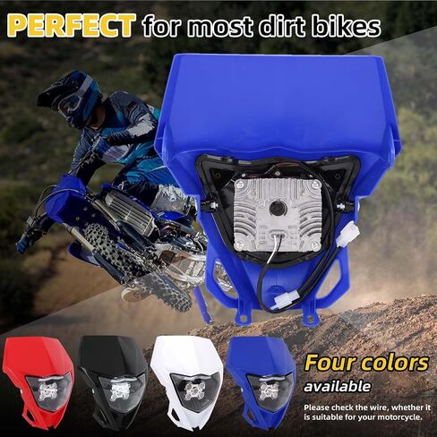 AnXin Dirt Bike Headlight,Motorcycle LED Head Light Universal for YZ125 YZ250 TTR230 YZ250F YZ450F DRZ400 WR250F WR450F Most Dirt Pit Bike Supermoto Enduro Motocross Blue in Kuwait