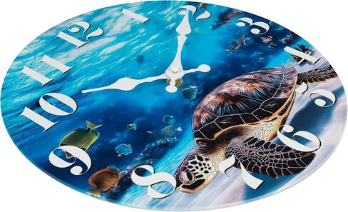 Jomparis Wall Clock Batcle يتم تشغيله على الشاطئ الساحلي المظهر الداخلي في الهواء الطلق ديكور مقاوم للماء لحمام غرفة نوم بركة بيترو المنزل (8 بوصات ، أزرق) in Kuwait